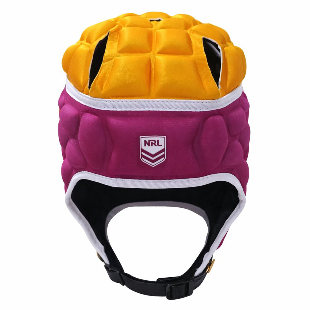 Silver Fern NRL Headgear Brisbane Broncos, White background image alternate angle
