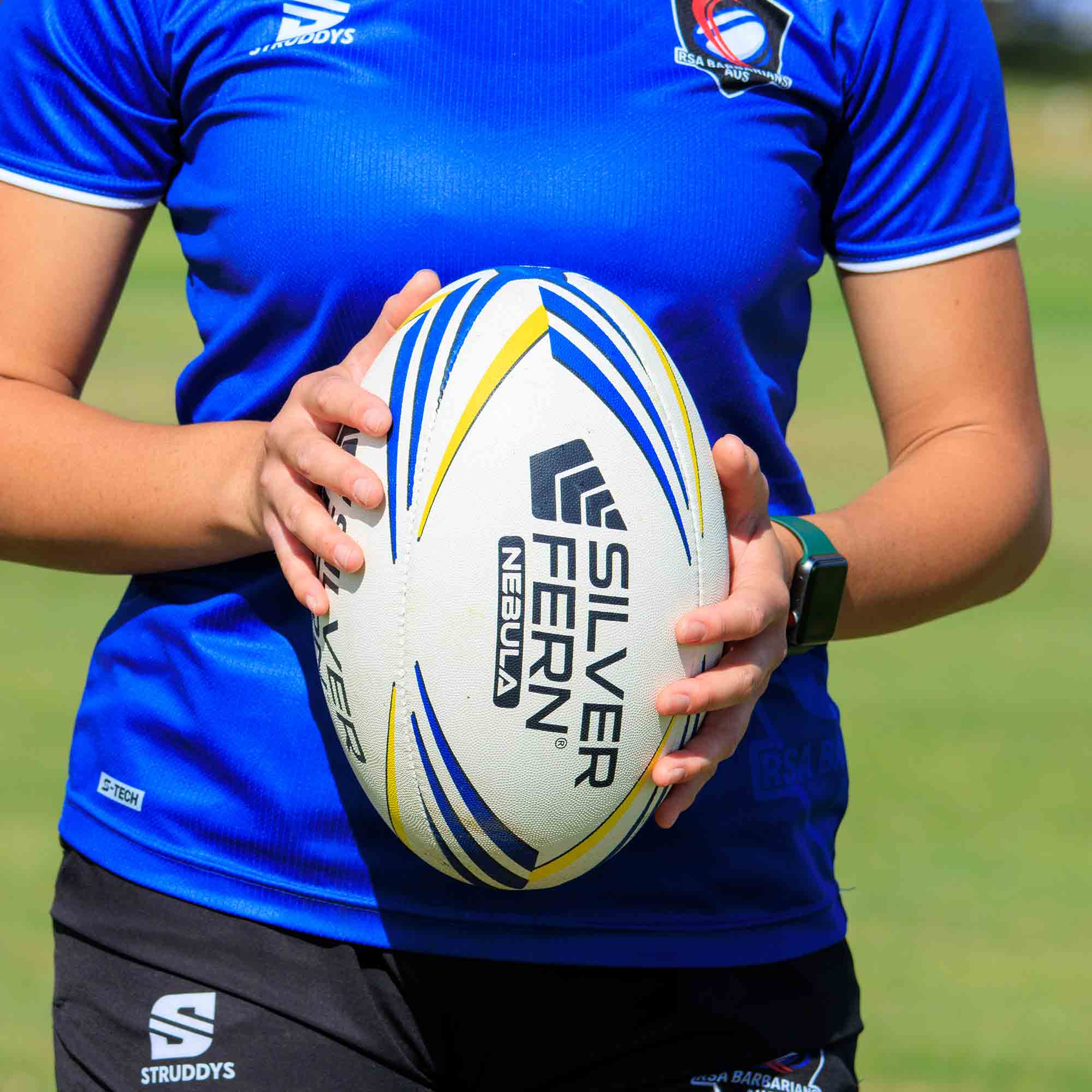 Silver Fern Nebula Match Size 5, Lifestyle shot, close-up of ball during match