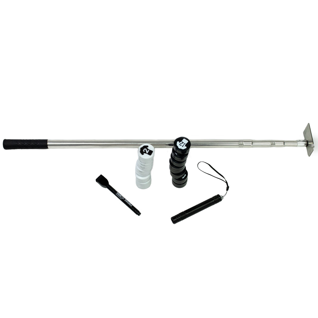 Silver Fern Rugby Union Coaching Mat, markers, stick and other attachments, white background photo