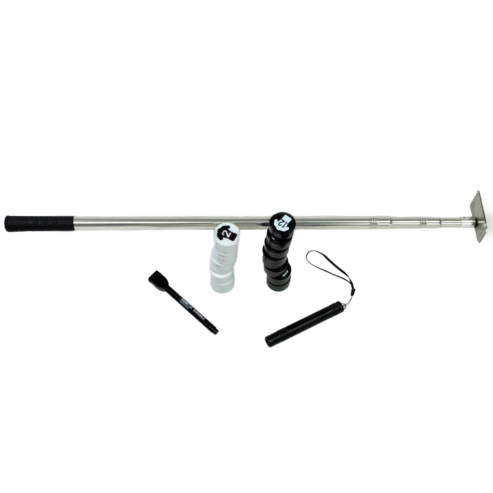 Silver Fern Rugby Union Coaching Mat, markers, stick and other attachments, white background photo