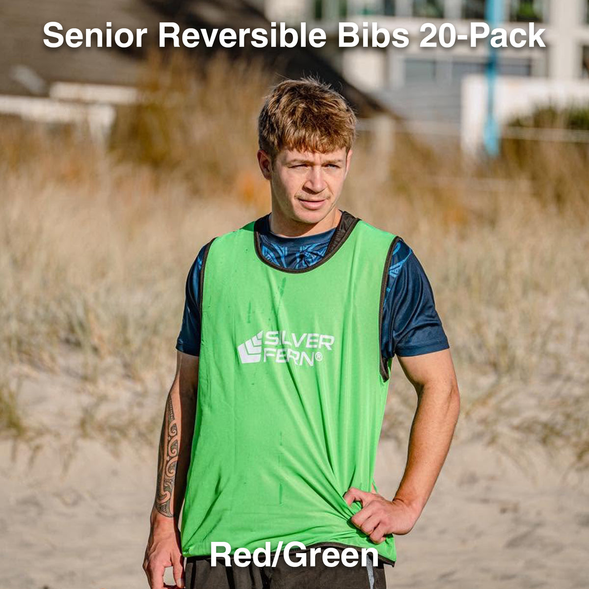 NSW Senior Reversible Bib - 20-Pack (Red/Green)